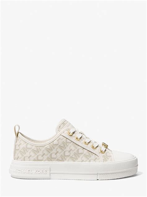 vanilla color logo sneakers michael kors|michael kors empire signature.